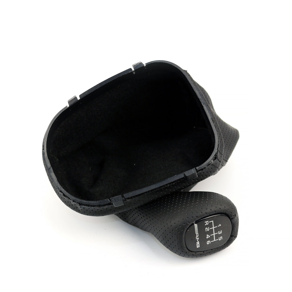 Mercedes-Benz W203 C Class Gearshift Knob & Leather Boot 6 Speed Amg Black Dotted