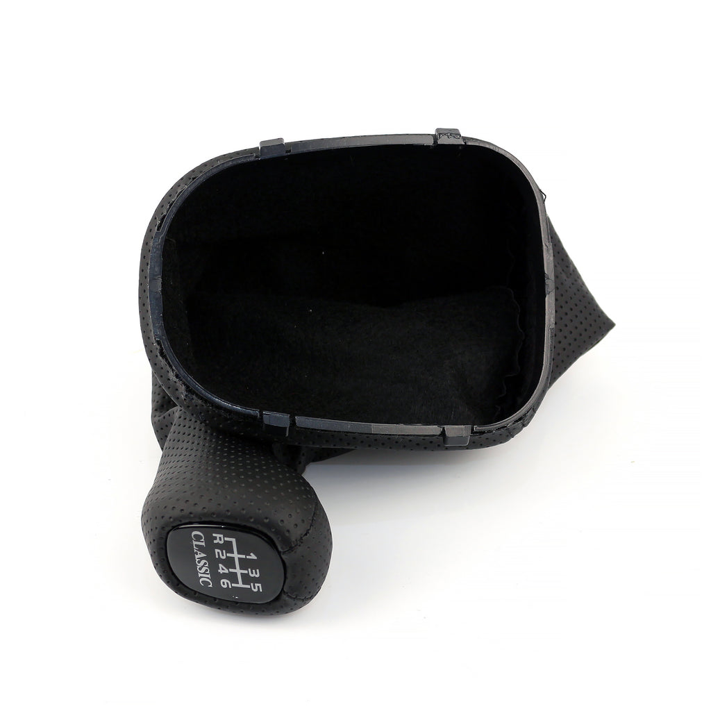 Mercedes-Benz W203 C Class Gearshift Knob & Leather Boot 6 Speed Classic Black Dotted