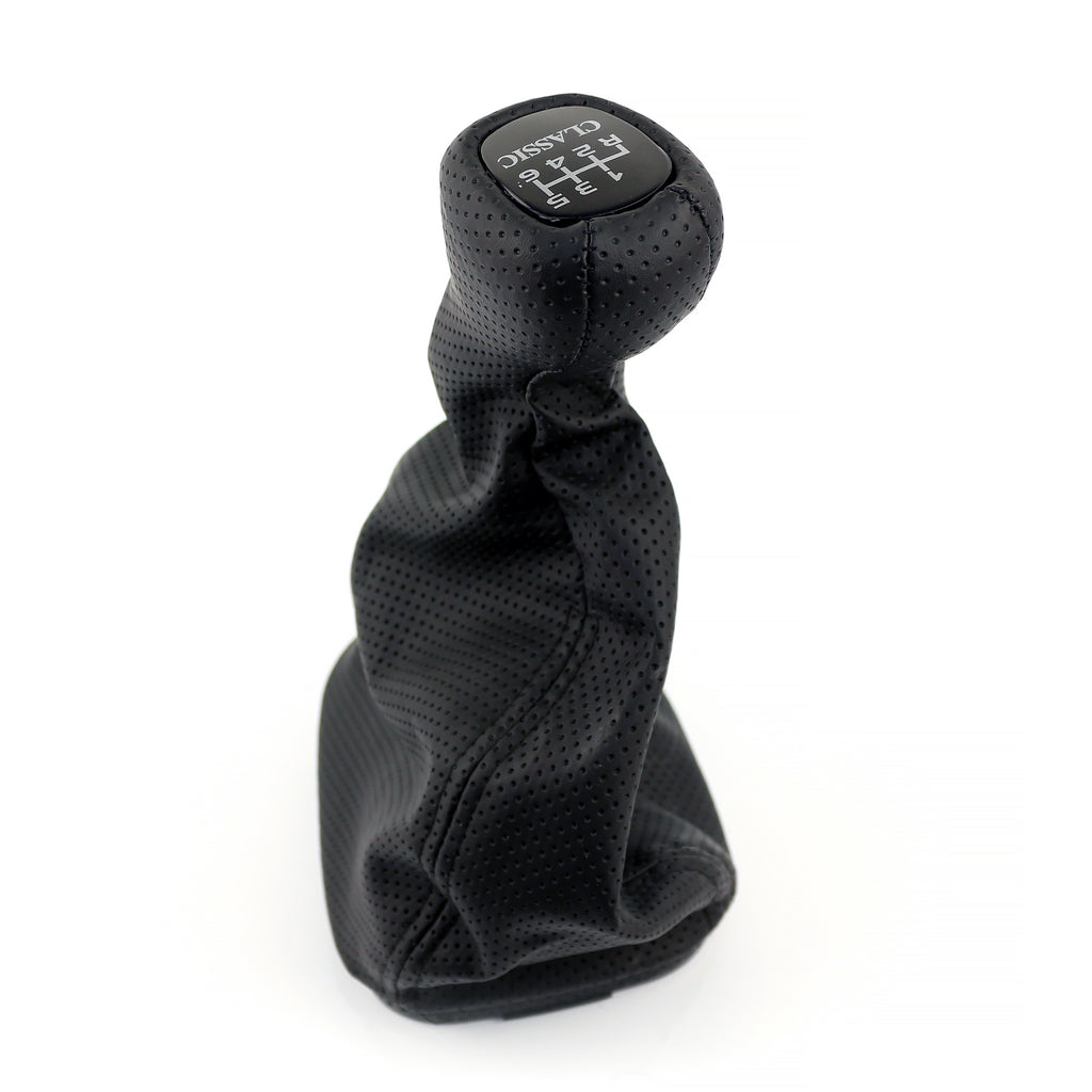 Mercedes-Benz W203 C Class Gearshift Knob & Leather Boot 6 Speed Classic Black Dotted